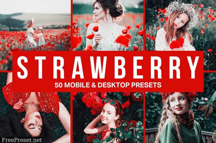 50 Strawberry Lightroom Presets and LUTs