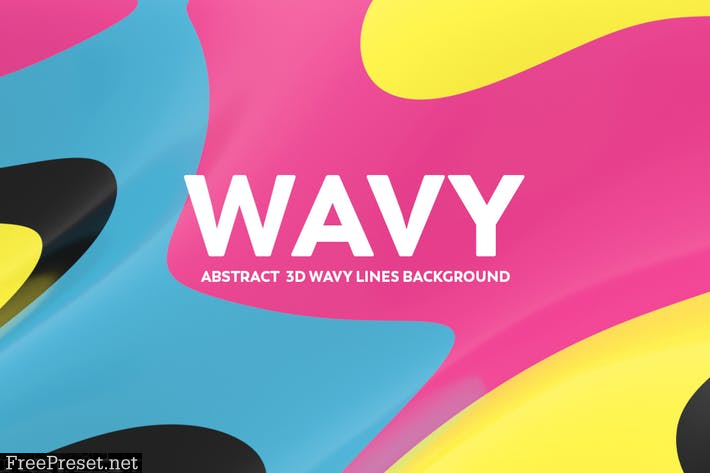 Abstract 3D Wavy Lines Background - Retro Color 6QEQVVP