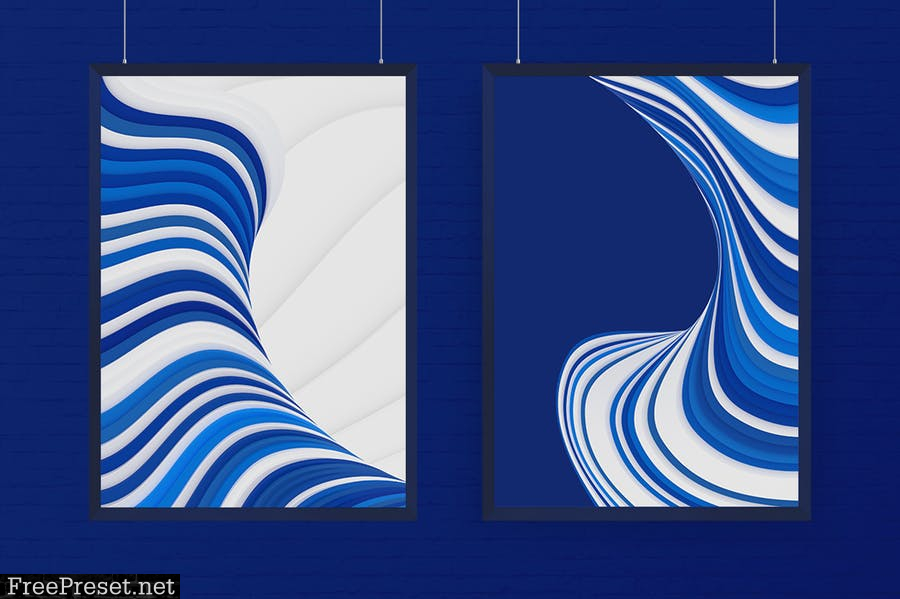 Abstract 3D Wavy Striped Backgrounds ZGRVLJ6