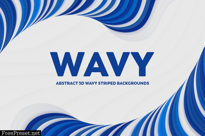 Abstract 3D Wavy Striped Backgrounds ZGRVLJ6