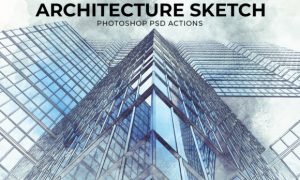 Architecture Sketch Photoshop PSD Action Template
