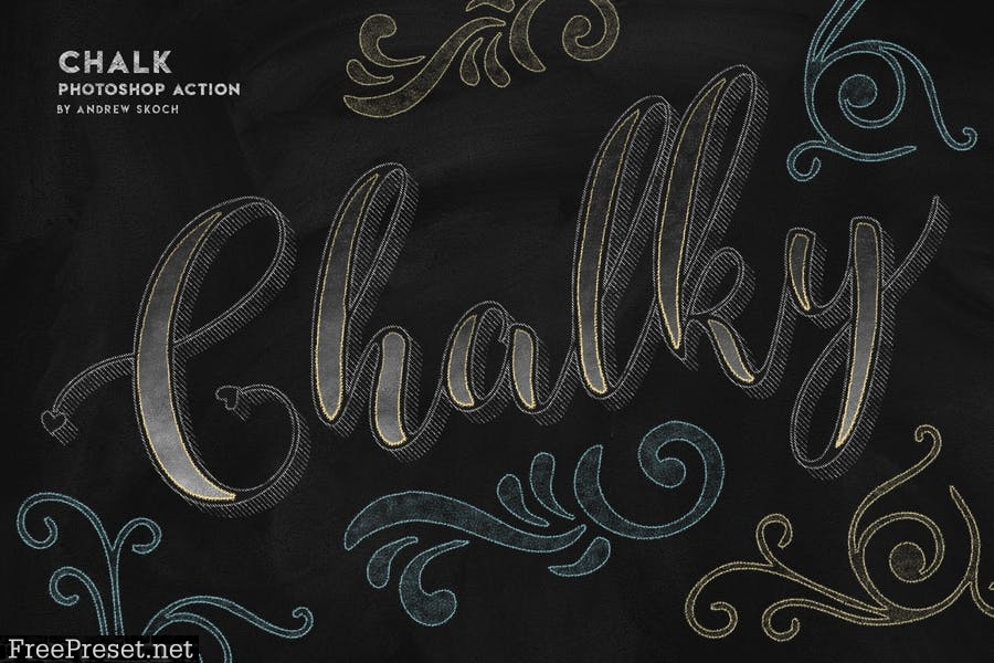 Chalk Lettering - Photoshop Action AUWJEZD