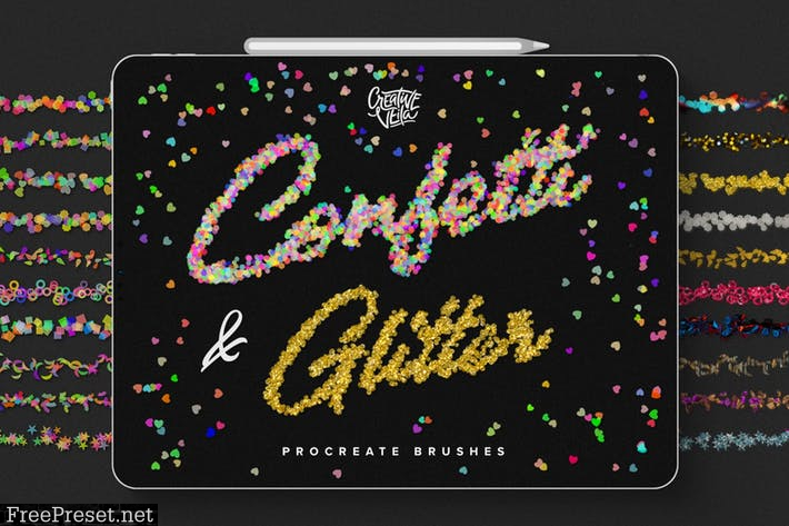 Confetti and Glitter Procreate Brushes Pack JWE3V5D