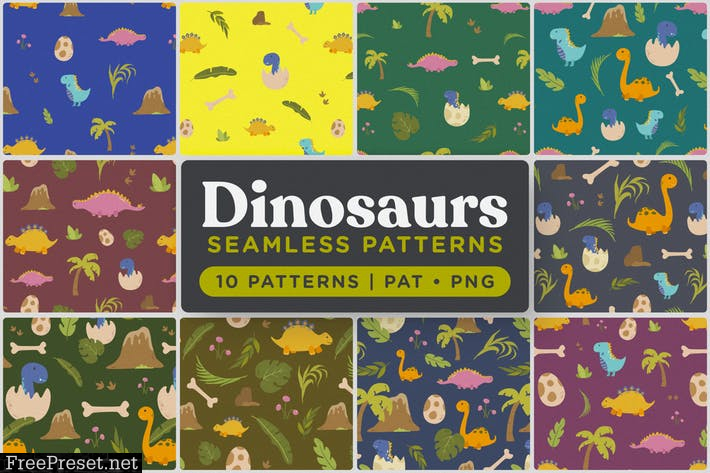 Cute Dinosaurs Seamless Patterns SSLFA7M