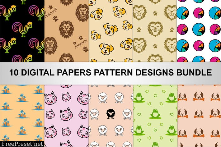 DIGITAL PAPERS PATTERN DESIGNS BUNDLE 3PLNS7Z