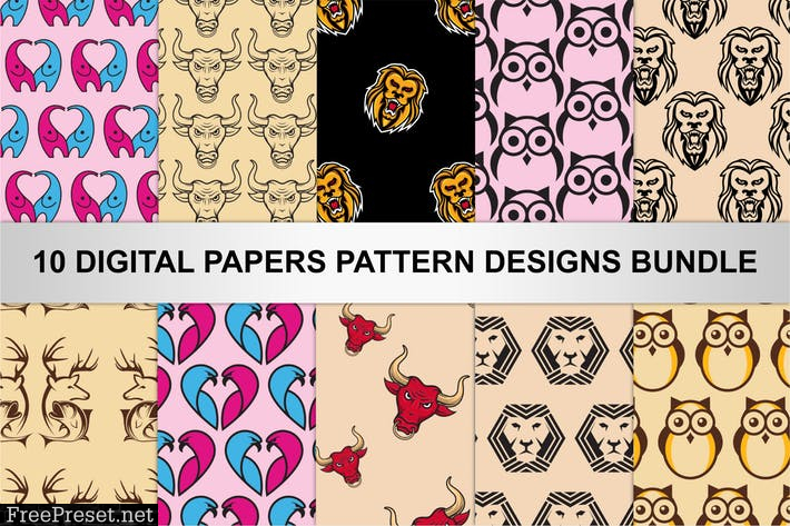 DIGITAL PAPERS PATTERN DESIGNS BUNDLE CBE2QRK