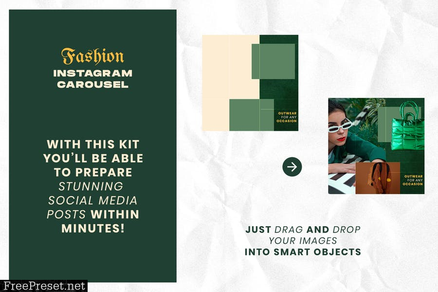 Fashion Green Instagram Carousel 9ZP3ZPG