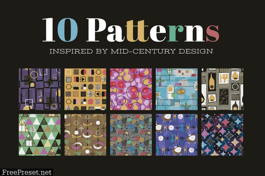 Mid-Century Illustrated Patterns TGELMZ6