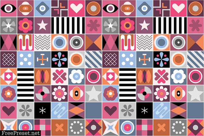 Mix of Abstract Geometric Patterns H2EZJ68