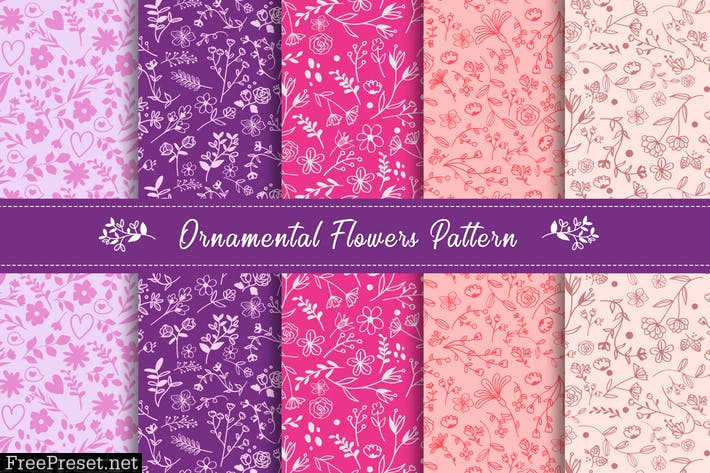 Ornamental Flowers Pattern Collection 4FW26FU