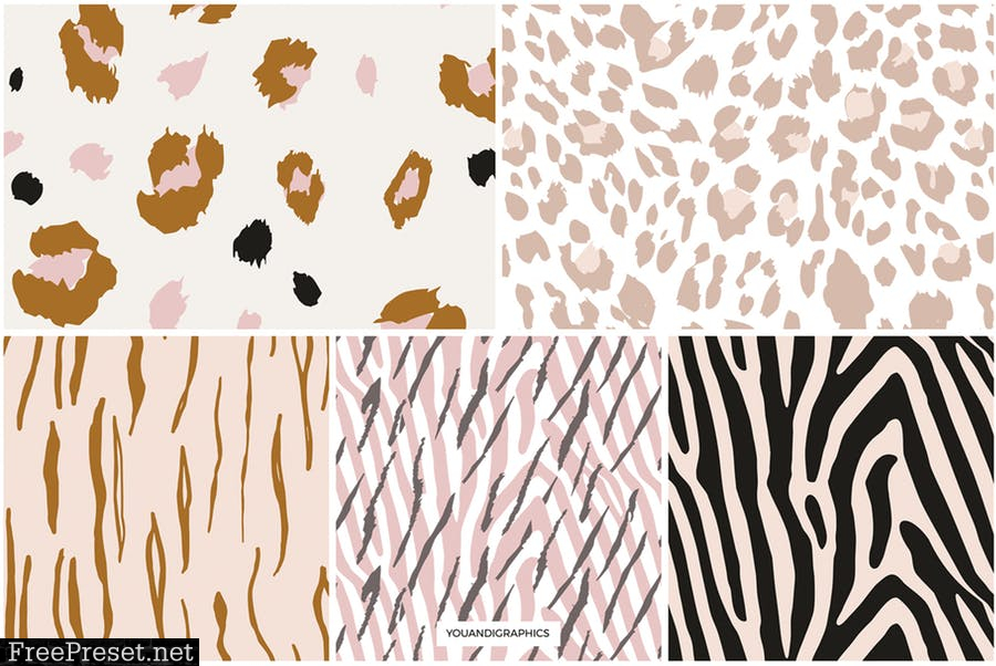 Safari - Animal Print Seamless Vector Patterns TQZKP8U