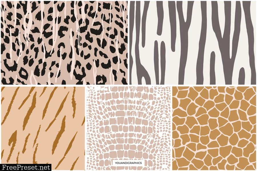 Safari - Animal Print Seamless Vector Patterns TQZKP8U