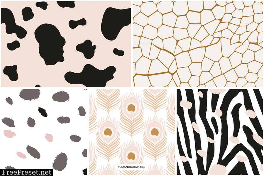 Safari - Animal Print Seamless Vector Patterns TQZKP8U