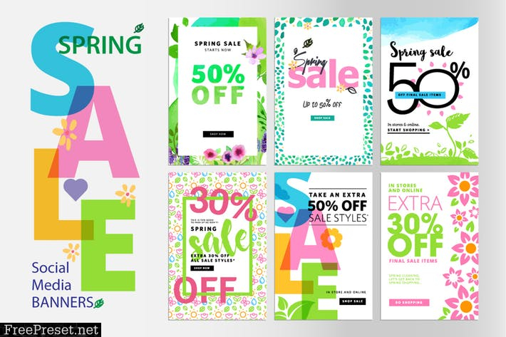 Spring sale banners 5YAPJYS