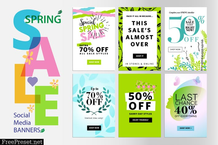 Spring sale banners DXAJ8WE