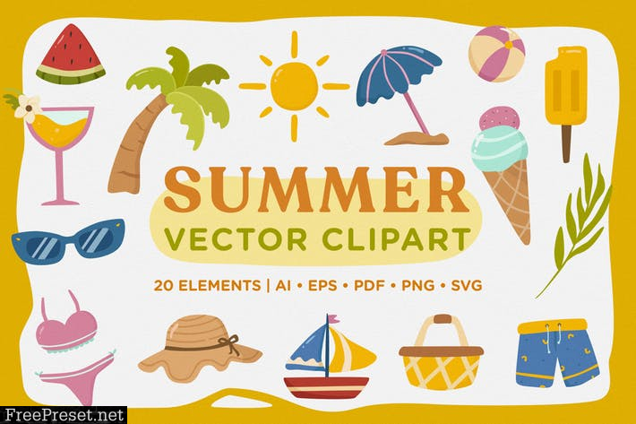 Summer Vector Clipart Pack RZ6BJNZ