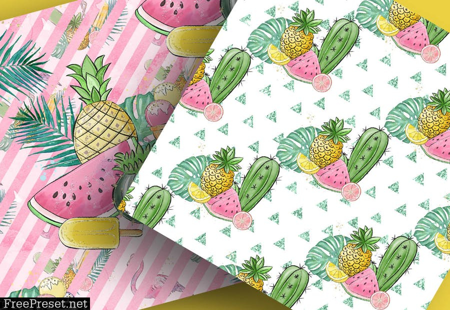 Tropical summer digital paper pack 5S7LRMA