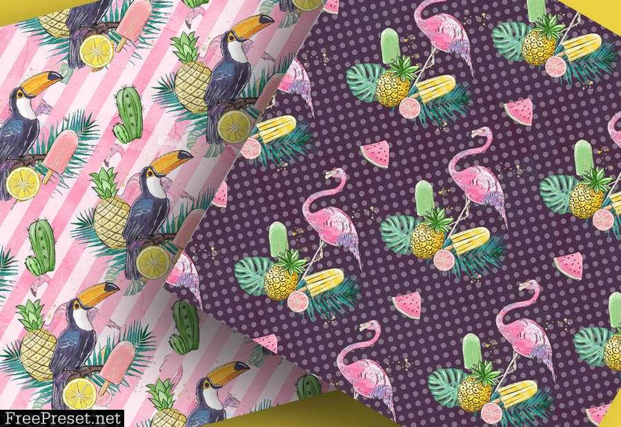 Tropical summer digital paper pack 5S7LRMA