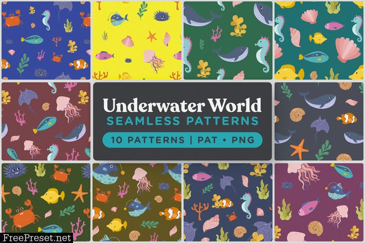 Underwater World Seamless Patterns DHJFRC7