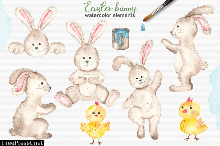 Watercolor Easter Bunny collection G9Z78JL