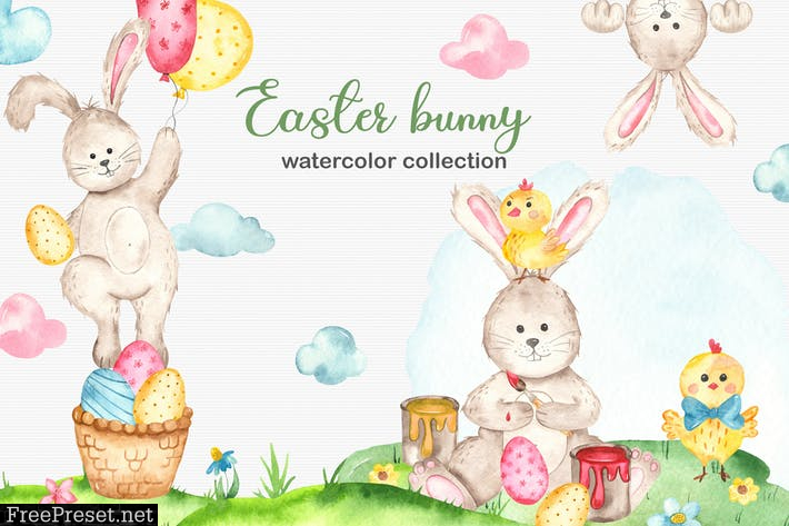 Watercolor Easter Bunny collection G9Z78JL