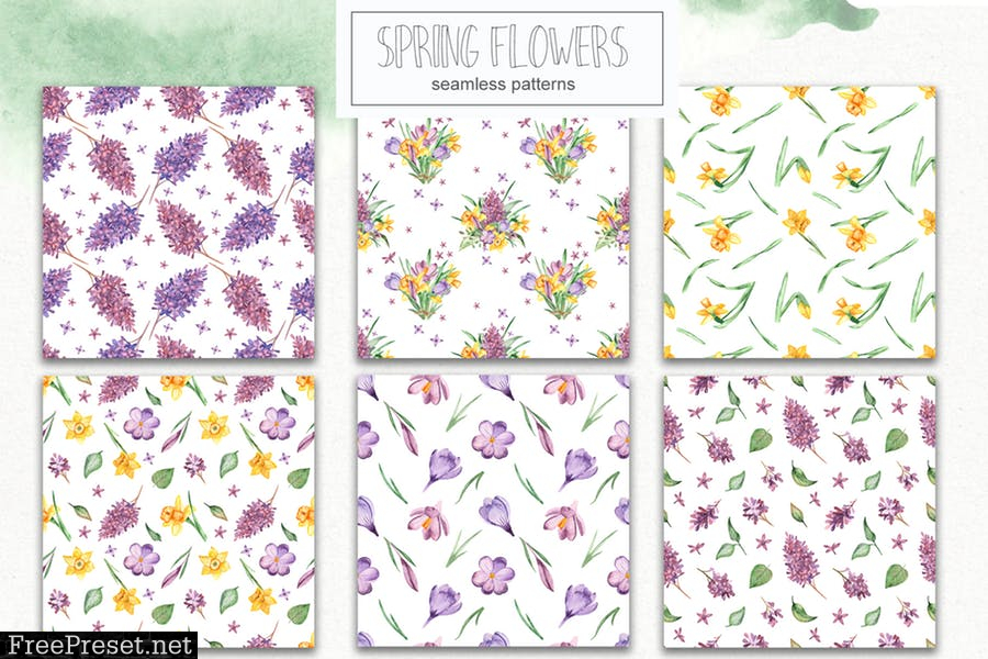 Watercolor spring flowers collection VVD2WC6