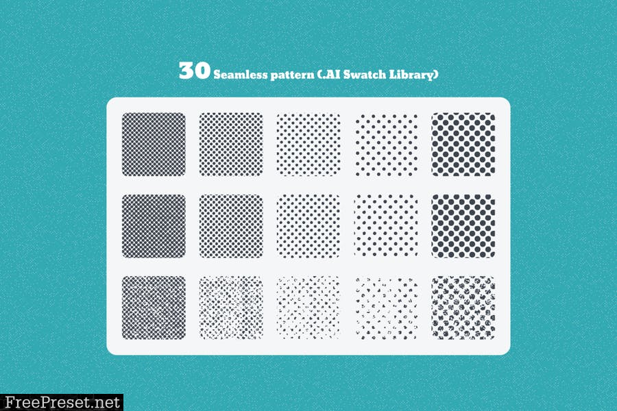 30 Seamless Tiled Halftone Pattern GJ6FQA