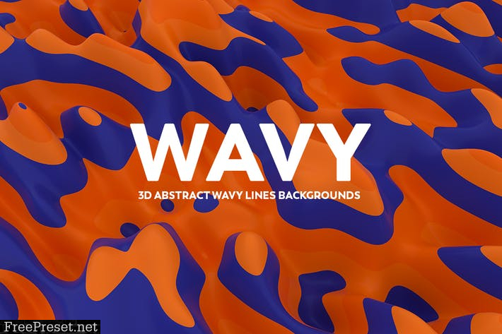 3D Abstract Wavy Lines Backgrounds 3DS96UB