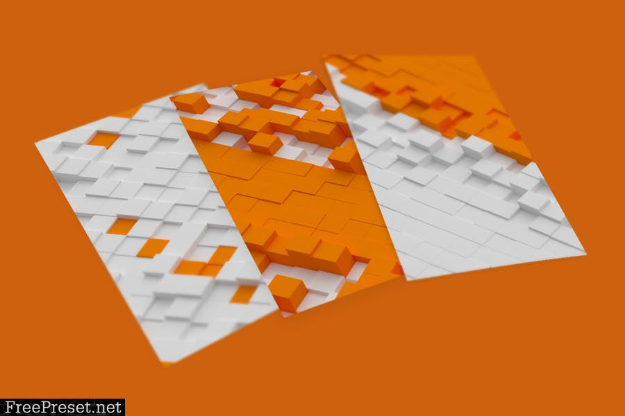 3D Cubes Backgrounds - Orange And White 6NXKPC5