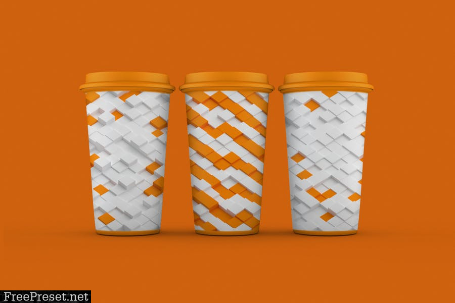 3D Cubes Backgrounds - Orange And White 6NXKPC5