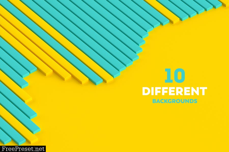 3D geometric Shape Backgrounds -Yellow & Turquoise XNPNN92