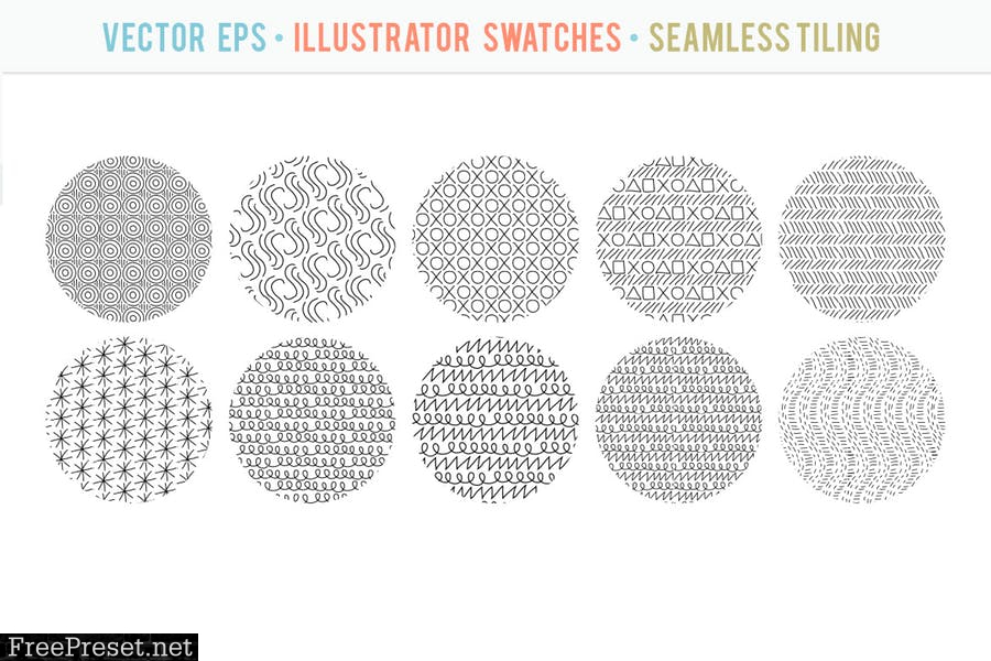 40 Seamless Tiling Vector Pattern Textures 34S6NW