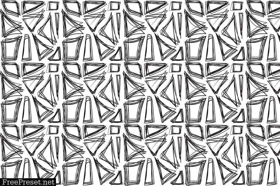 8 Black-White Hand Drawn Patterns RNL27F