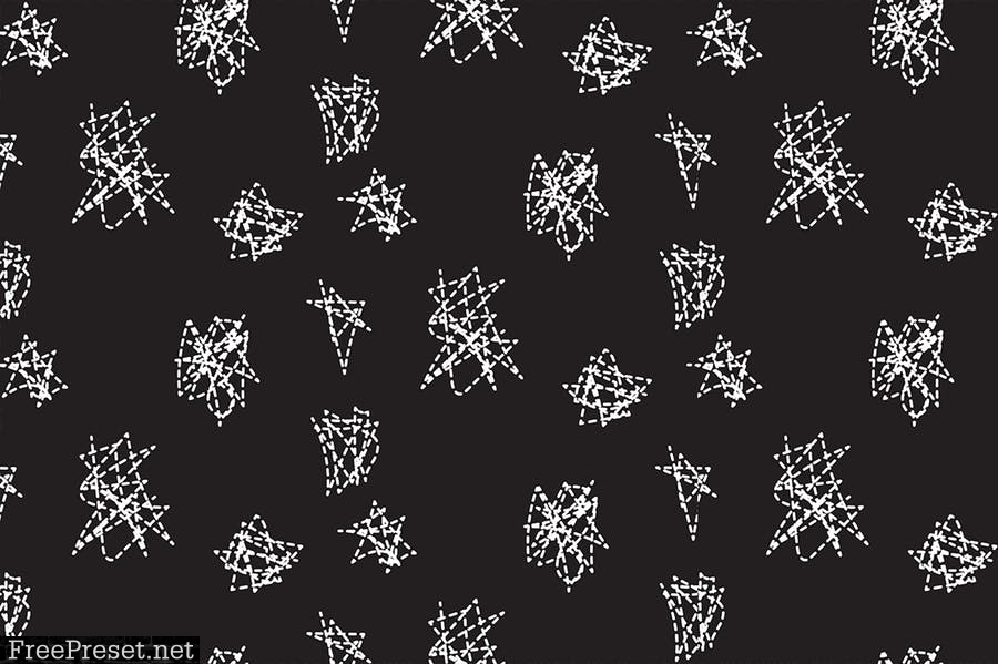 8 Black-White Hand Drawn Patterns RNL27F