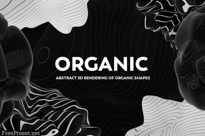 Abstract 3D Rendering of Organic Shapes - B/W RPCHZZP