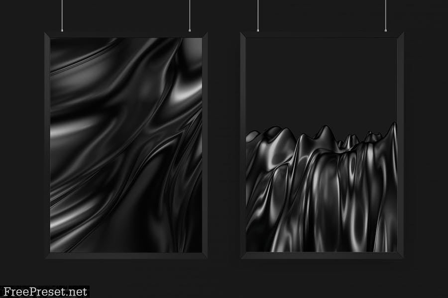 Abstract 3d Rendering of Soft Waves  RRZYHBL