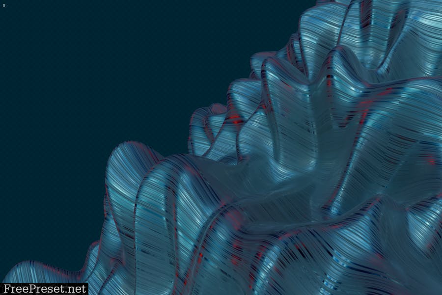 Abstract 3D Rendering Of Waves 43TAWJQ