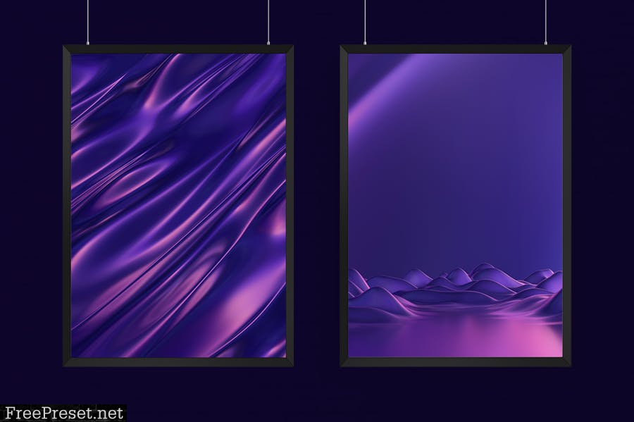 Abstract 3D Wavy Background - Blue & Purple SMSCK4J