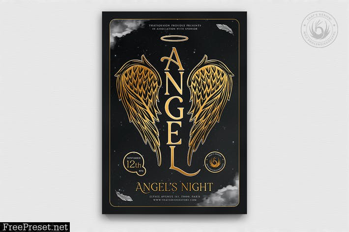 Angels Party Flyer Template V3 ZGXWXNG