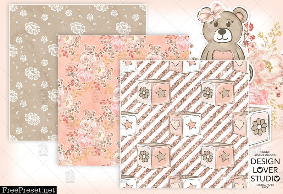 Baby Girl digital paper pack II LM8U97