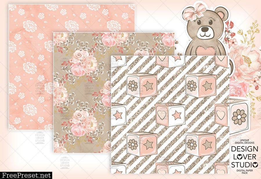 Baby Girl digital paper pack II LM8U97