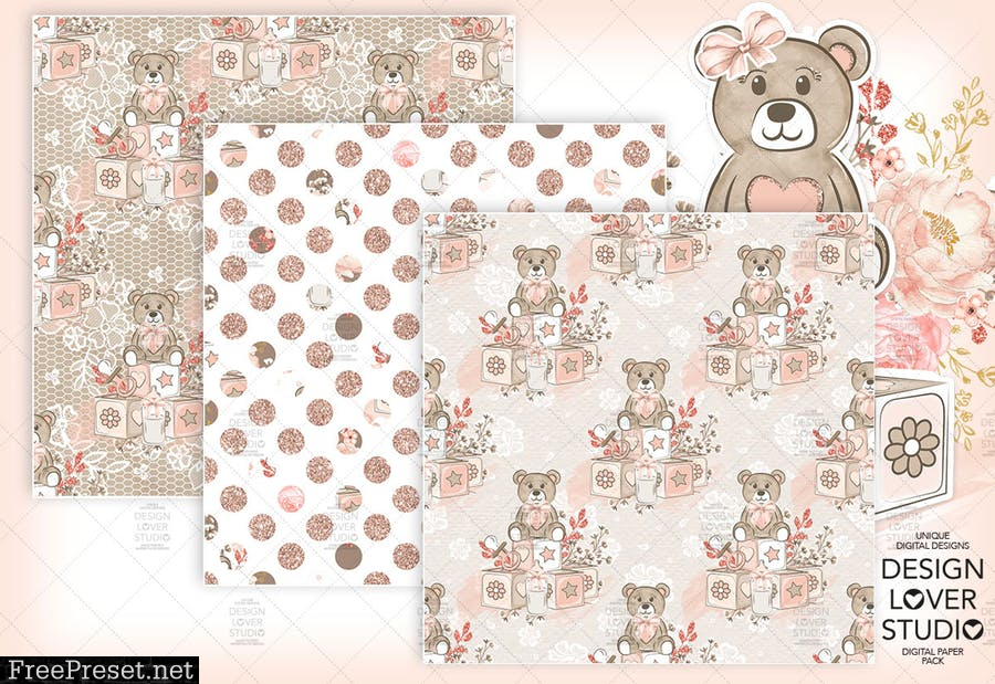 Baby Girl digital paper pack II LM8U97