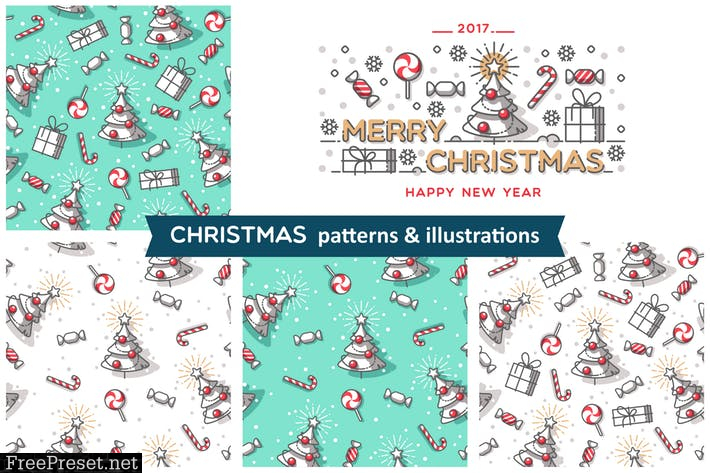 Christmas patterns & illustrations FZWDGL