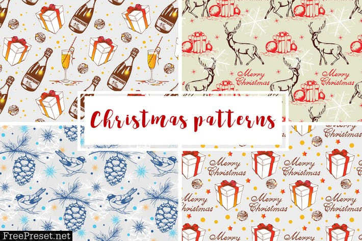 Christmas Seamless Patterns XK3QJX