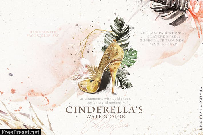 Cinderella's shoe watercolor WEXMABP