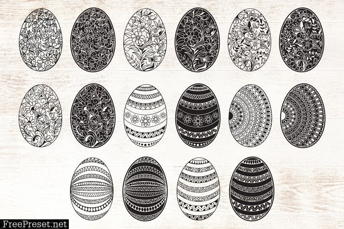 Decorative Easter Egg Illustrations U9MRCUC