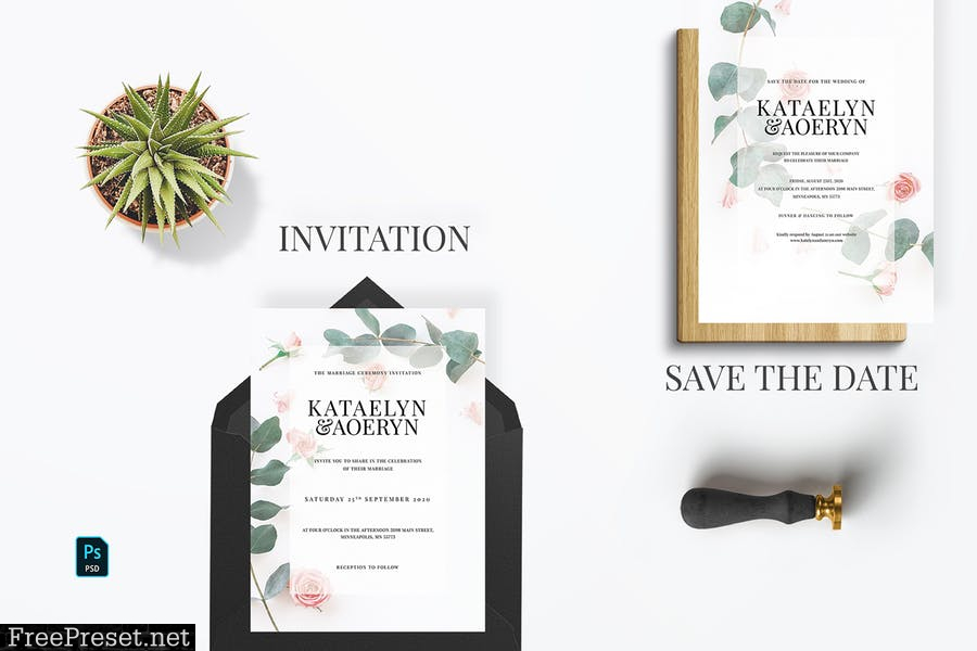 Eucalyptus Wedding Invitation HTU39RP