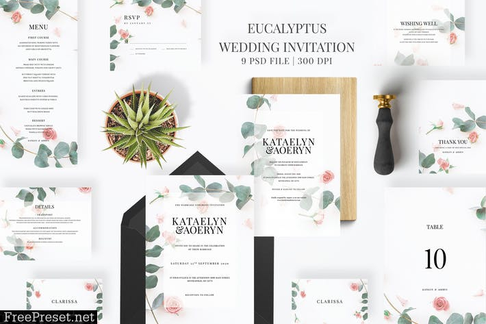 Eucalyptus Wedding Invitation HTU39RP