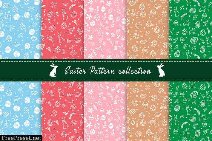 Flat Easter Day Pattern Collection UUYUSPH