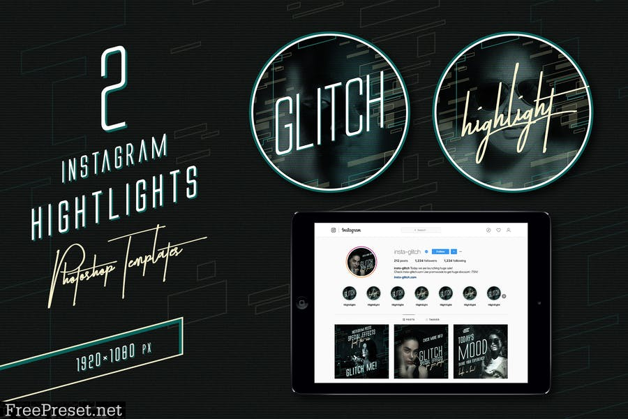 Glitch Instagram Templates K3UUYF6